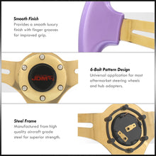 Load image into Gallery viewer, JDM Sport Universal 350mm Heavy Duty Steel Steering Wheel Gold Center Metallic Purple