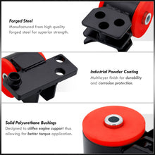 Load image into Gallery viewer, Honda Civic 1992-1995 / Del Sol 1993-1997 / Acura Integra 1994-2001 D to B Series Conversion Engine Motor Mount Black with Red Polyurethane Bushings (3-Bolt Driver Side Mount Only)
