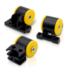 Load image into Gallery viewer, Honda Civic 1992-1995 / Del Sol 1993-1997 / Acura Integra 1994-2001 D to B Series Conversion Engine Motor Mount Black with Yellow Polyurethane Bushings (3-Bolt Driver Side Mount Only)
