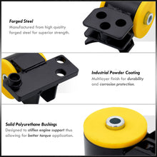 Load image into Gallery viewer, Honda Civic 1992-1995 / Del Sol 1993-1997 / Acura Integra 1994-2001 D to B Series Conversion Engine Motor Mount Black with Yellow Polyurethane Bushings (3-Bolt Driver Side Mount Only)