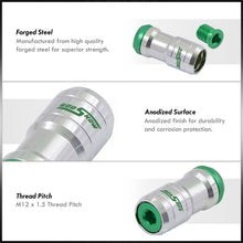 Load image into Gallery viewer, God Snow Lug Nuts M12 x1.5mm Thread pitch Chrome Body Green Trim (20 Piece +1 Key)