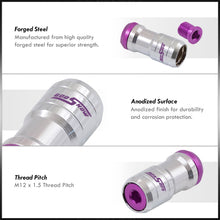 Load image into Gallery viewer, God Snow Lug Nuts M12 x1.5mm Thread pitch Chrome Body Purple Trim (20 Piece +1 Key)