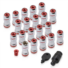 Load image into Gallery viewer, God Snow Lug Nuts M12 x1.5mm Thread pitch Chrome Body Red Trim (20 Piece +1 Key)
