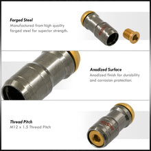 Load image into Gallery viewer, God Snow Lug Nuts M12 x1.5mm Thread pitch Gunmetal Body Gold Trim (20 Piece +1 Key)