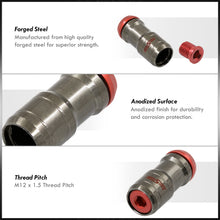 Load image into Gallery viewer, God Snow Lug Nuts M12 x1.5mm Thread pitch Gunmetal Body Red Trim (20 Piece +1 Key)