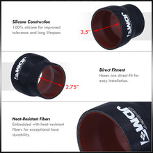 Load image into Gallery viewer, 2.75" to 3.5" Straight Reducer Silicone Coupler Black