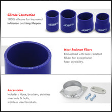 Load image into Gallery viewer, Ford Mustang 1994-1997 3.8L V6 Bolt-On Aluminum Polished Piping Kit + Blue Couplers