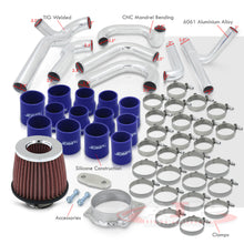 Load image into Gallery viewer, Ford Mustang 1994-1997 3.8L V6 Bolt-On Aluminum Polished Piping Kit + Blue Couplers