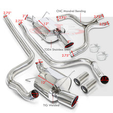 Load image into Gallery viewer, Ford Mustang 5.0L V8 2011-2014 Dual Tip Stainless Steel Catback Exhaust System (Piping: 2.5" / 65mm | Tip: 4.5")