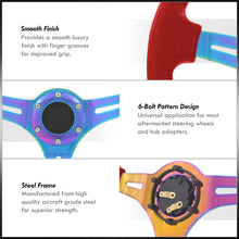Load image into Gallery viewer, Universal 350mm Heavy Duty Steel Steering Wheel Neo Chrome Center Metallic Red