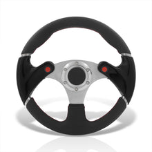 Load image into Gallery viewer, Universal 320mm Dual Button Style Aluminum Steering Wheel Silver Center with Black Handles