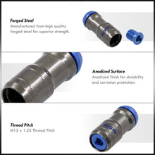 Load image into Gallery viewer, God Snow Lug Nuts M12 x1.25mm Thread pitch Gunmetal Body Blue Trim (20 Piece +1 Key)