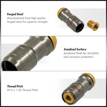 Load image into Gallery viewer, God Snow Lug Nuts M12 x1.25mm Thread pitch Gunmetal Body Gold Trim (20 Piece +1 Key)