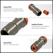 Load image into Gallery viewer, God Snow Lug Nuts M12 x1.25mm Thread pitch Gunmetal Body Orange Trim (20 Piece +1 Key)