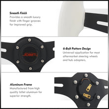 Load image into Gallery viewer, JDM Sport Universal 350mm Wood Grain Style Aluminum Steering Wheel Black Center White Wood