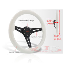 Load image into Gallery viewer, JDM Sport Universal 350mm Wood Grain Style Aluminum Steering Wheel Black Center White Wood