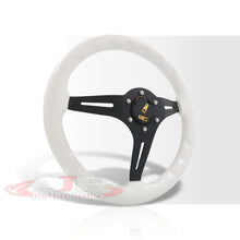 Load image into Gallery viewer, JDM Sport Universal 350mm Wood Grain Style Aluminum Steering Wheel Black Center White Wood