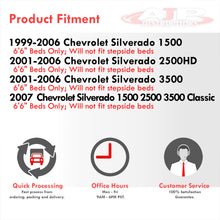 Load image into Gallery viewer, Chevrolet Silverado 1999-2006 / GMC Sierra 1999-2006 Side Bed Rail Caps Protector Cover Black (6'6" Bed Only Without Stake Pocket Holes)