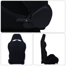 Load image into Gallery viewer, Universal K700 Reclinable Seats + Sliders Black Cloth with Red Stitching