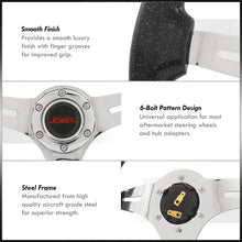 Load image into Gallery viewer, JDM Sport Universal 350mm Heavy Duty Steel Wood Grain Style Steering Wheel Polished Center Metallic Black Wood