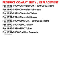 Load image into Gallery viewer, Chevrolet C/K 1988-1999 / Suburban 1992-1999 / Tahoe 1995-1999 / Blazer Full Size 1992-1994 / GMC C/K 1988-1999 / Yukon 1992-1999 / Cadillac Escalade 1999-2000 LED Tail Lights Black Housing Clear Len