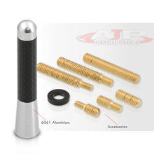 Load image into Gallery viewer, Universal 3" Car Antenna Carbon Fiber / Silver