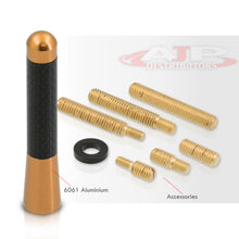 Load image into Gallery viewer, Universal 3" Car Antenna Carbon Fiber / Gold