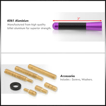 Load image into Gallery viewer, Universal 3" Car Antenna Carbon Fiber / Purple