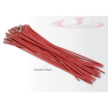 Load image into Gallery viewer, (100 Pack) 12" Zip Ties Stainless Steel Red
