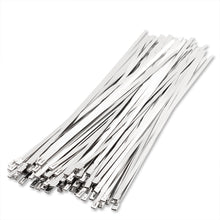 Load image into Gallery viewer, (100 Pack) 12" Zip Ties Stainless Steel White