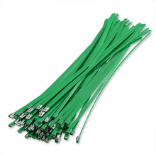 Load image into Gallery viewer, (100 Pack) 12" Zip Ties Stainless Steel Green