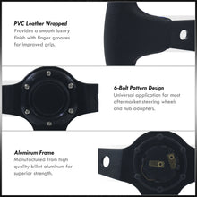 Load image into Gallery viewer, Universal 350mm PVC Leather Deep Dish Style Aluminum Steering Wheel Black Center with Red Stitching