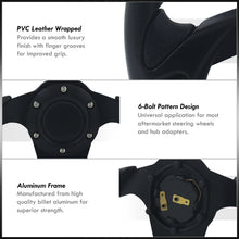 Load image into Gallery viewer, Universal 320mm Flat Bottom Style Aluminum Steering Wheel Black / Black