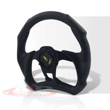 Load image into Gallery viewer, Universal 320mm Flat Bottom Style Aluminum Steering Wheel Black / Black