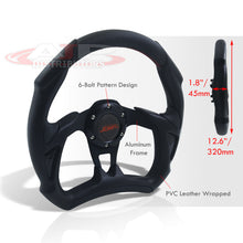 Load image into Gallery viewer, JDM Sport Universal 320mm Flat Bottom Style Aluminum Steering Wheel Black / Black