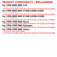 Load image into Gallery viewer, GMC C/K 1500 2500 3500 1994-2000 LED DRL Bar Factory Style Headlights + Bumpers + Corners Black Housing Clear Len Amber Reflector