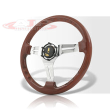 Load image into Gallery viewer, JDM Sport Universal 350mm Heavy Duty Steel Steering Wheel Polished Center Wood Style