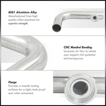 Load image into Gallery viewer, Universal 2.5 inch 90 Degree pipe with SQV / SSQV Flange Chrome