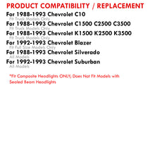 Load image into Gallery viewer, Chevrolet C/K 1500 2500 3500 1988-1993 LED DRL Bar Factory Style Headlights + Bumpers + Corners Chrome Housing Clear Len Amber Reflector