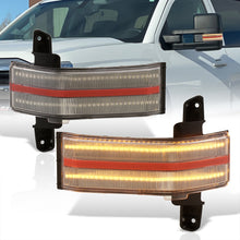 Load image into Gallery viewer, Chevrolet Silverado 1500 2014-2018 / 1500LD 2019 / 2500HD 3500HD 2015-2019 / GMC Sierra 1500 2014-2018 / 1500LD 2019 / 2500HD 3500HD 2015-2019 Front Amber Sequential LED Side Mirror Signal Marker Lights Clear Len