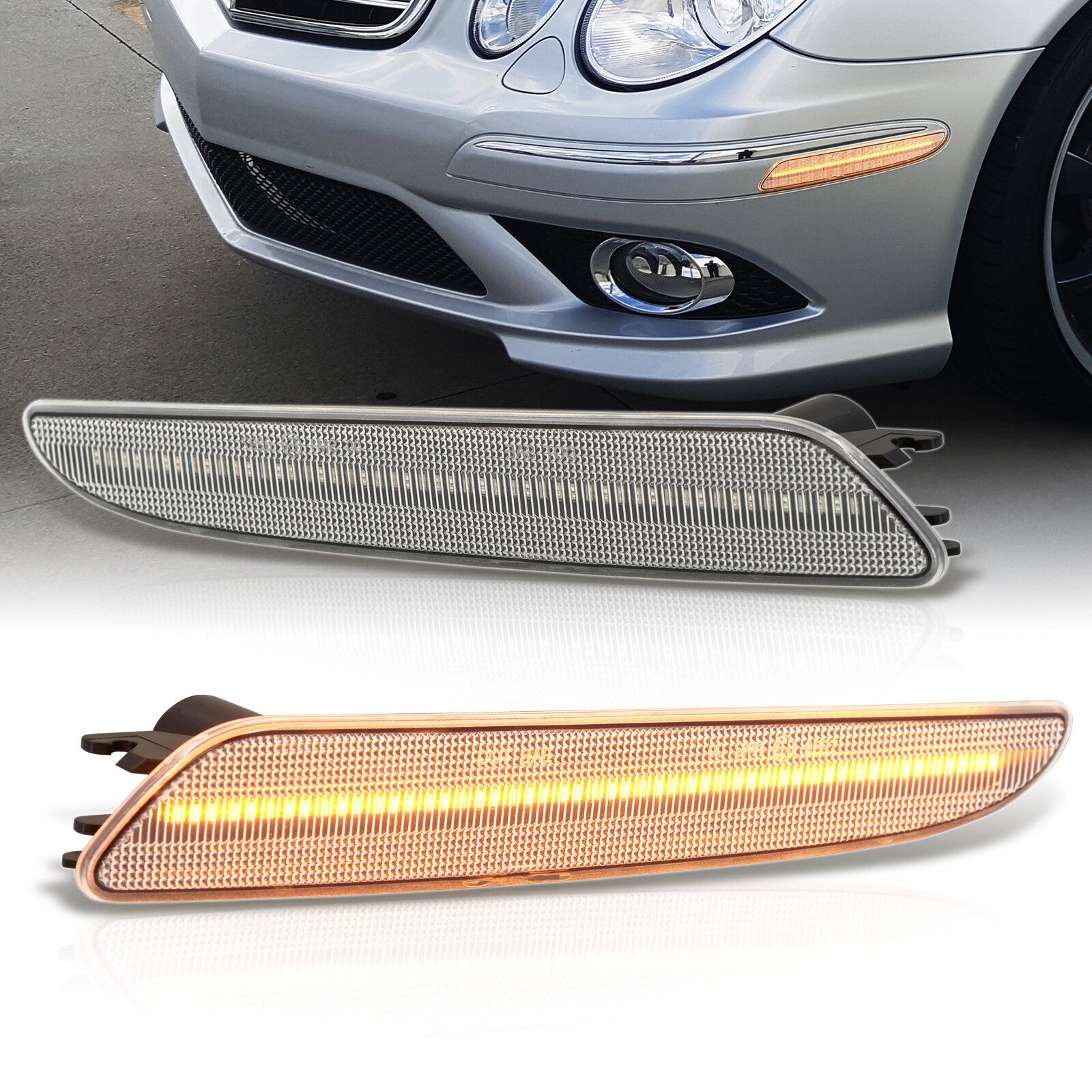 Clear Lens Amber Yellow Full LED Front Side Marker Light Kit For 2012 2013 2014
