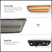 Load image into Gallery viewer, Infiniti G35 Coupe 2003-2007 Front Amber LED Side Marker Lights Clear Len