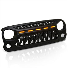 Load image into Gallery viewer, Jeep Wrangler JK 2007-2018 Front Grille Black with Amber LED DRL Running Lights