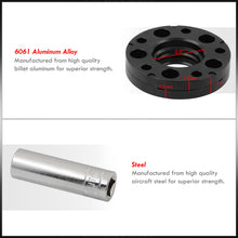 Load image into Gallery viewer, Universal 2 Piece Wheel Spacers + Extended Lug Nut Bolts Black - PCD: 5x120 | Thread Pitch: M12x1.5 | Bore: 72.56mm | Thickness: 15mm | Lug Nuts: 40mm