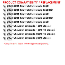 Load image into Gallery viewer, Chevrolet Silverado 2003-2006 LED DRL Bar Factory Style Headlights + Bumpers Chrome Housing Clear Len Amber Reflector