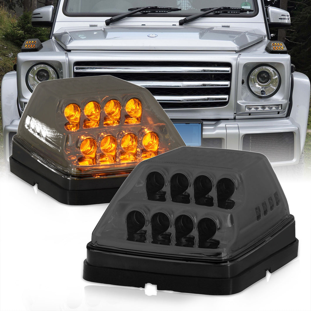 Mercedes G-Class W463 G500 1990-2018 / G55 AMG 2003-2011 / G550 2009-2012 Front Fender Sequential Turn Signal Lights Smoke