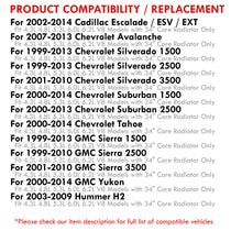 Load image into Gallery viewer, Chevrolet Silverado 1500 1999-2013 / GMC Sierra 1500 1999-2006 4.3L 4.8L 5.3L V8 Automatic Transmission Aluminum Radiator (34&quot; CORE)

