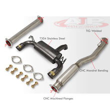 Load image into Gallery viewer, Mitsubishi Lancer Evo X 2008-2015 Dual Tip Stainless Steel Catback Exhaust System Gunmetal (Piping: 3.0" / 76mm | Tip: 4.0")