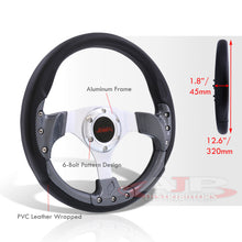 Load image into Gallery viewer, JDM Sport Universal 320mm Fusion Style Aluminum Steering Wheel Black / Carbon Fiber