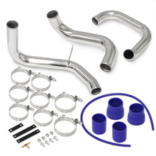 Load image into Gallery viewer, Nissan Skyline GTR R32 R33 R34 RB20 RB25DET Bolt-On Aluminum Polished Piping Kit + Blue Couplers